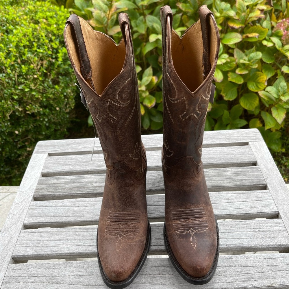 Women’s New Leather Western Boots, Size 7